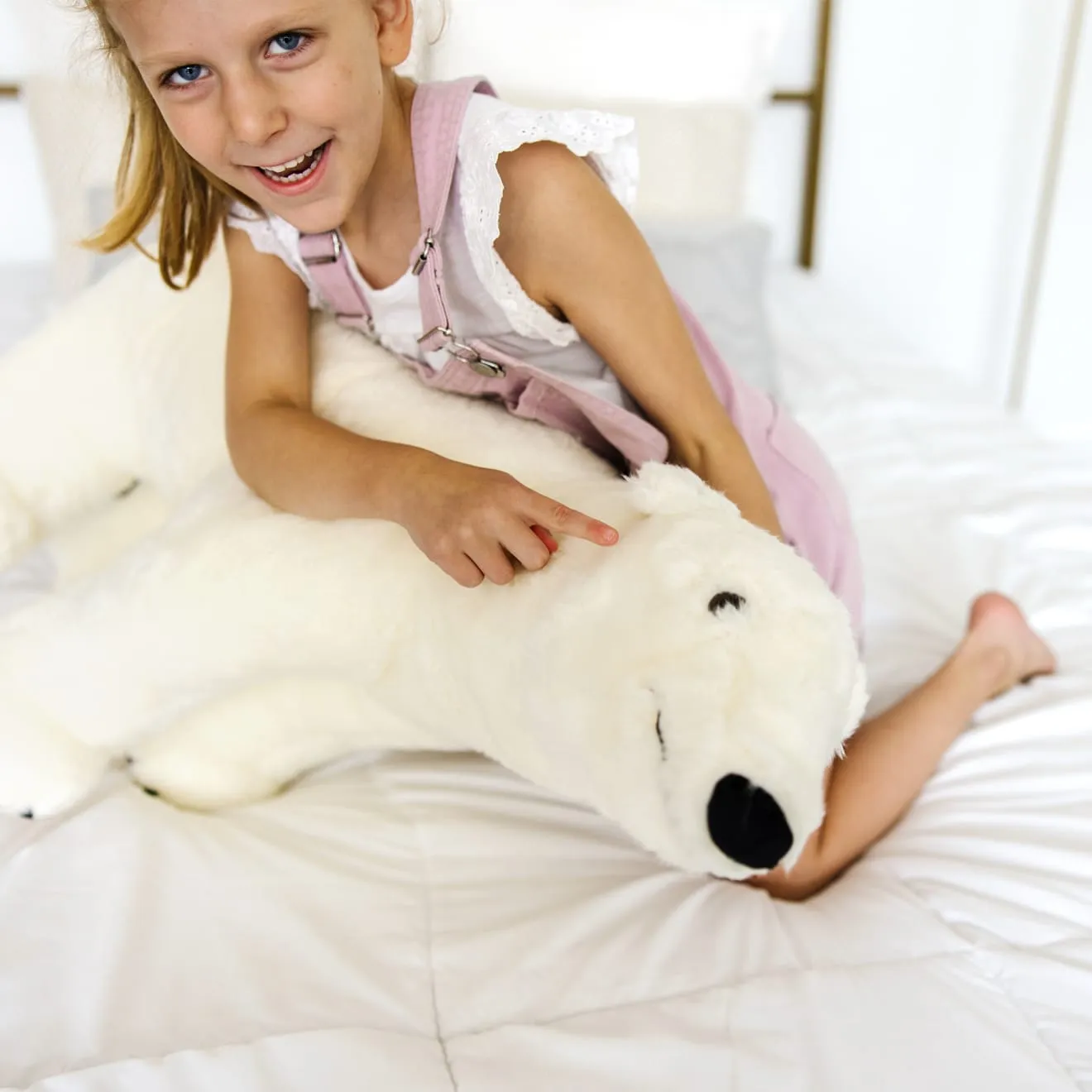 Melissa & Doug Riesen Plüschtier Eisbär weiß 90 cm