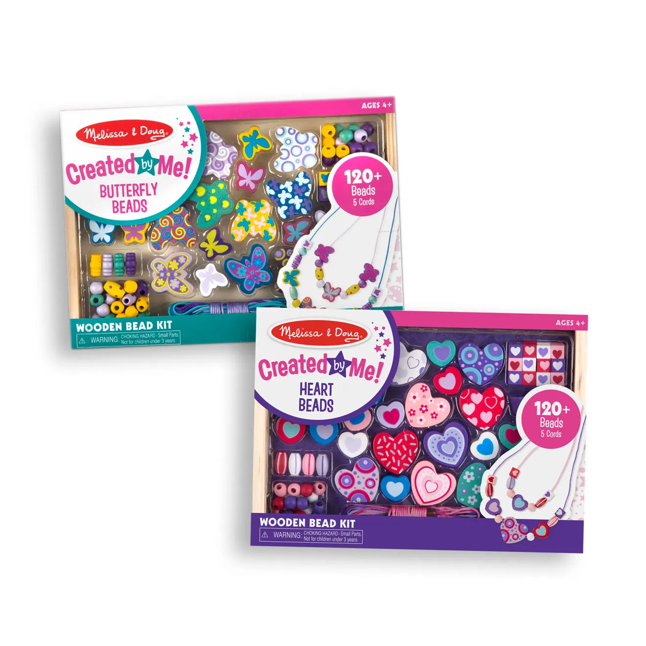 Melissa & Doug Herzen Schmetterling Holzperlen Set 2er
