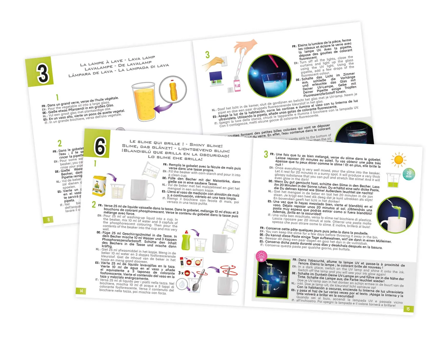 Buki Mini Lab Fosfor & Fluo 3011 Experimentierkasten leuchtend