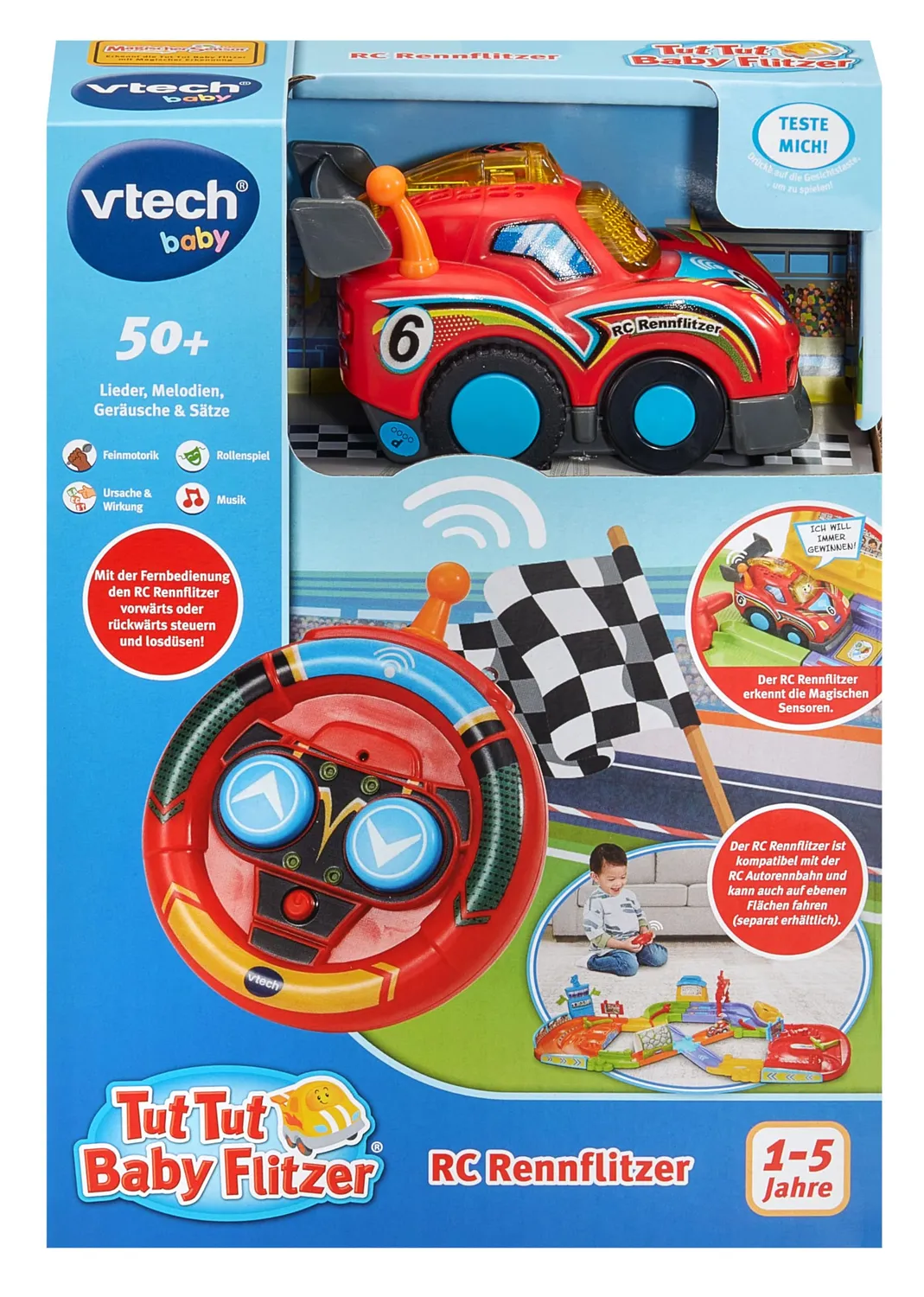 Vtech Tut Tut Baby Flitzer RC Rennflitzer Auto 1-5 Jahre