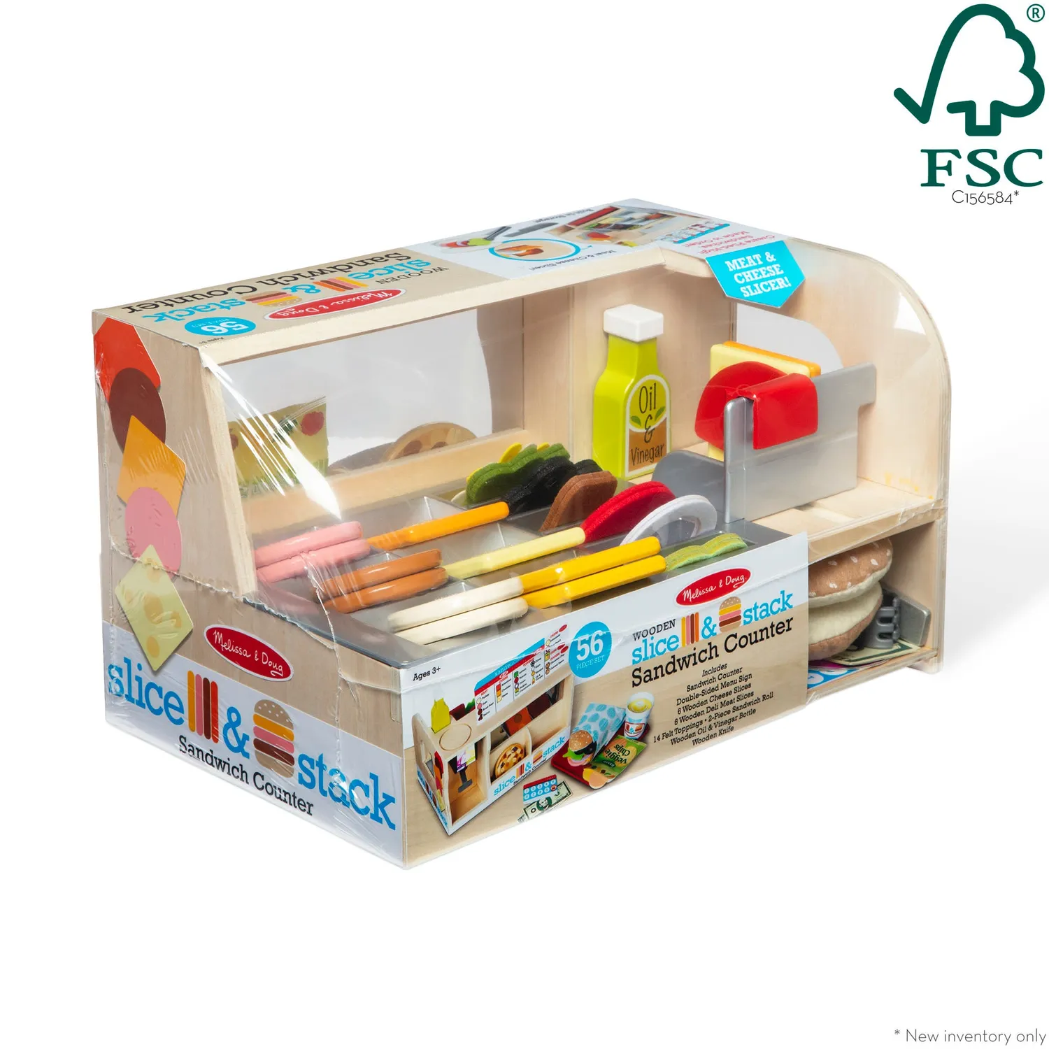 Melissa & Doug Slice & Stack Sandwich Counter 52-tlg Holz
