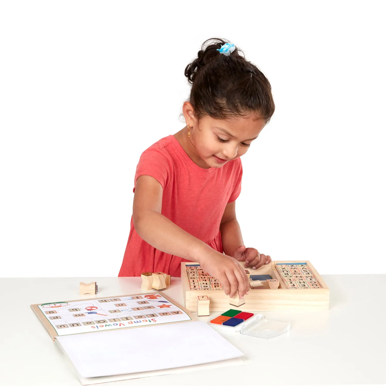 Melissa & Doug Deluxe Stempelset ABC 123 Holz 71-teilig