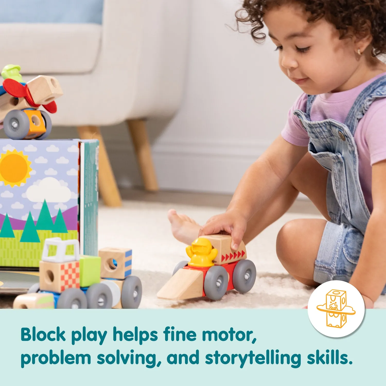 Melissa & Doug Blockables Fahrzeuge Bausteine Holzset