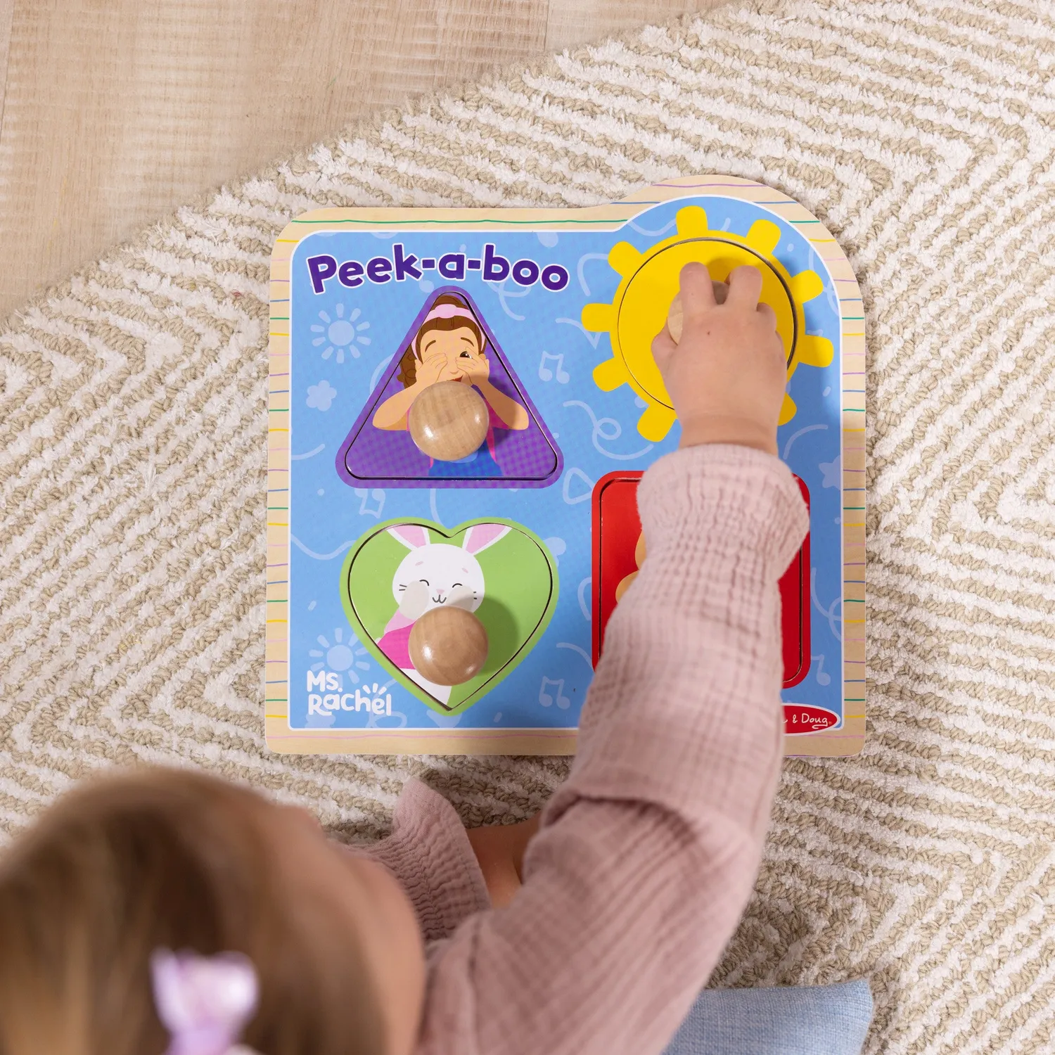 Melissa & Doug Ms. Rachel Peek-a-Boo Steckpuzzle Holz 4 Teile