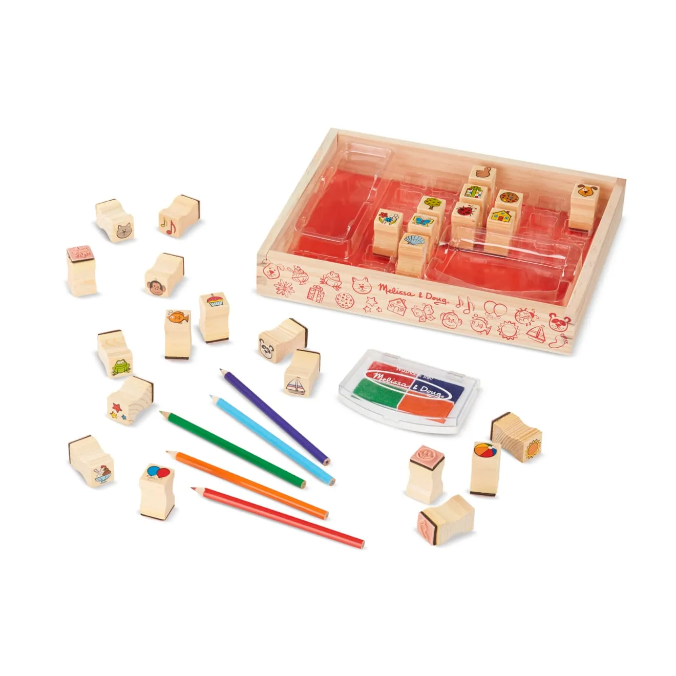Melissa & Doug Favorite Things Stempelset Holz 26 Stempel ab 3 Jahre