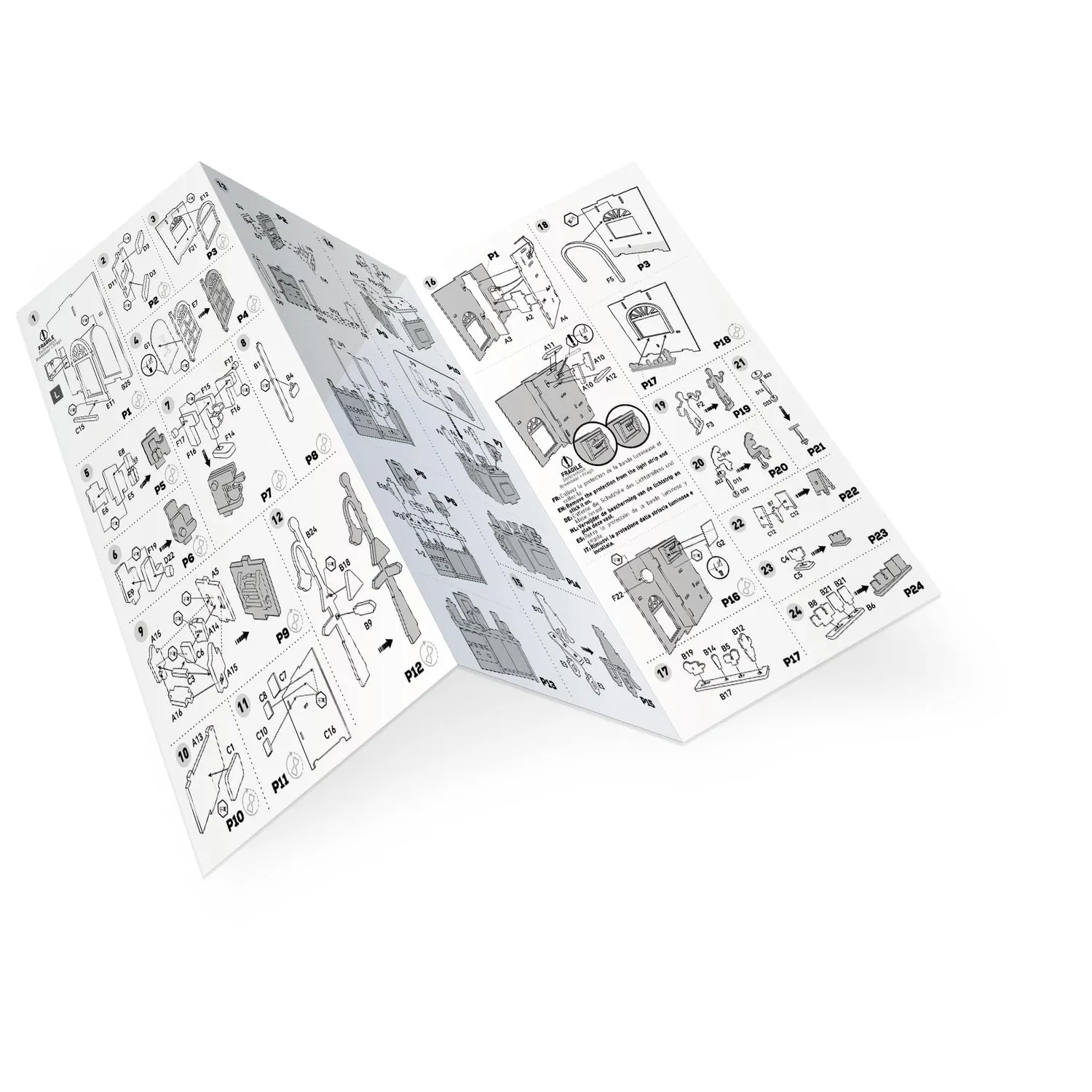 Buki 68072 Diorama Café Holz-Bausatz 120 Teile LED