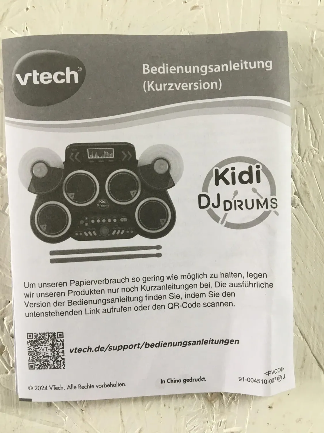 Vtech Kidi DJ Drums Schlagzeug elektronisch mit Bluetooth 6-12 J.