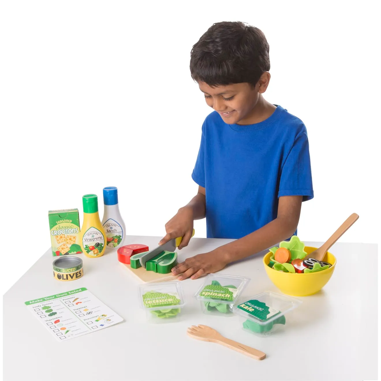 Melissa & Doug Slice & Toss Salat Set 52-tlg Filz Holz