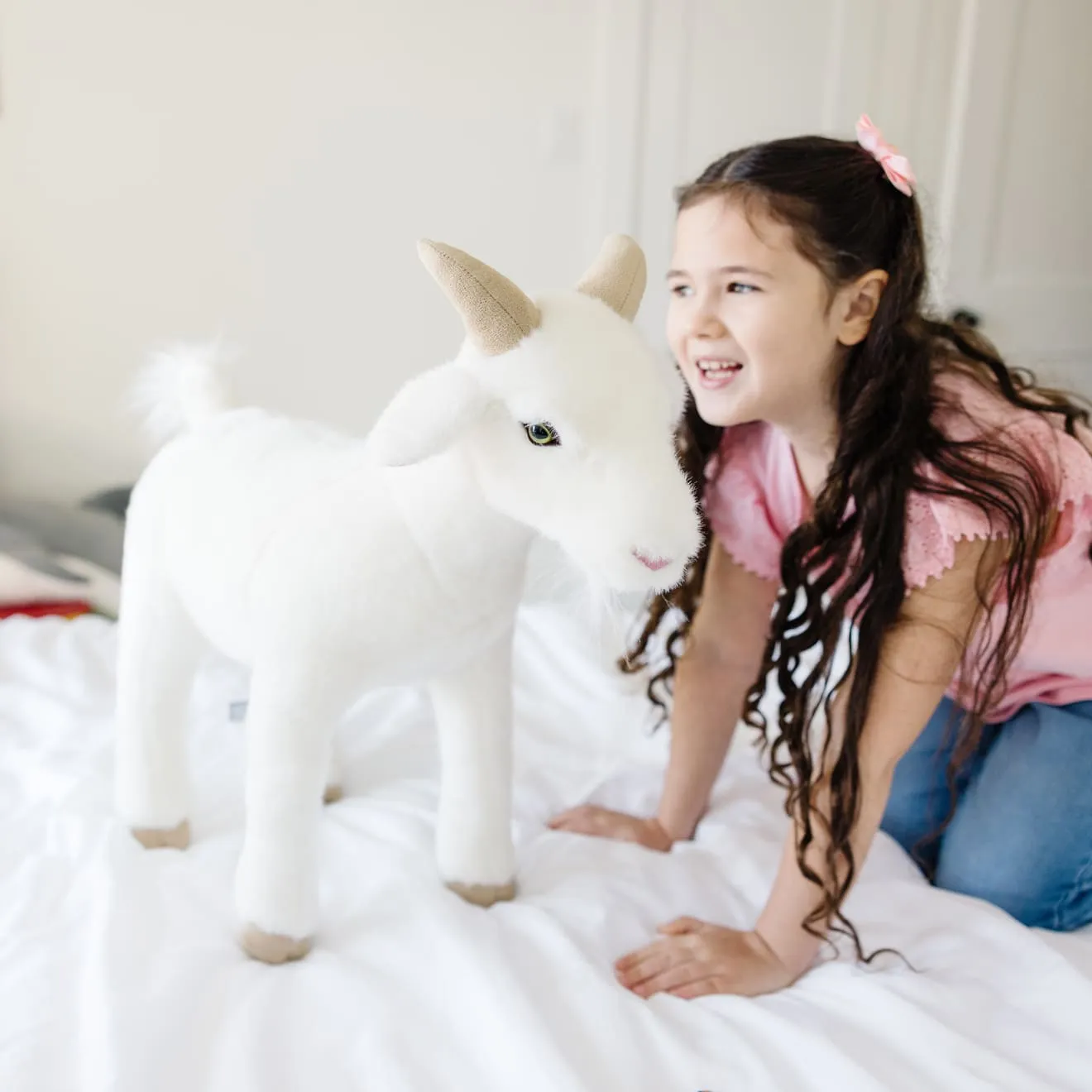 Melissa & Doug Ziege Plüschtier 57 cm weiß lebensnah