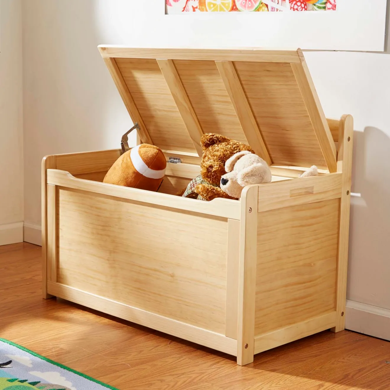 Melissa & Doug Wooden Toy Chest Spielzeugkiste Honig Holz