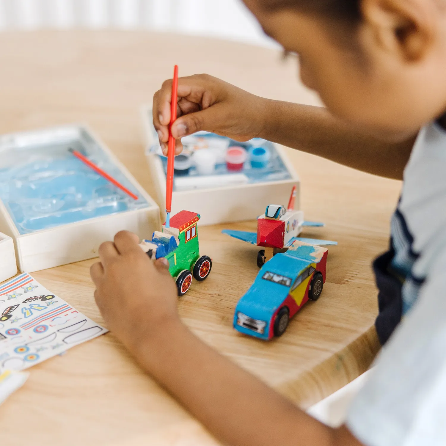 Melissa & Doug Createed by Me Bastelset Fahrzeuge 3er-Pack Holz