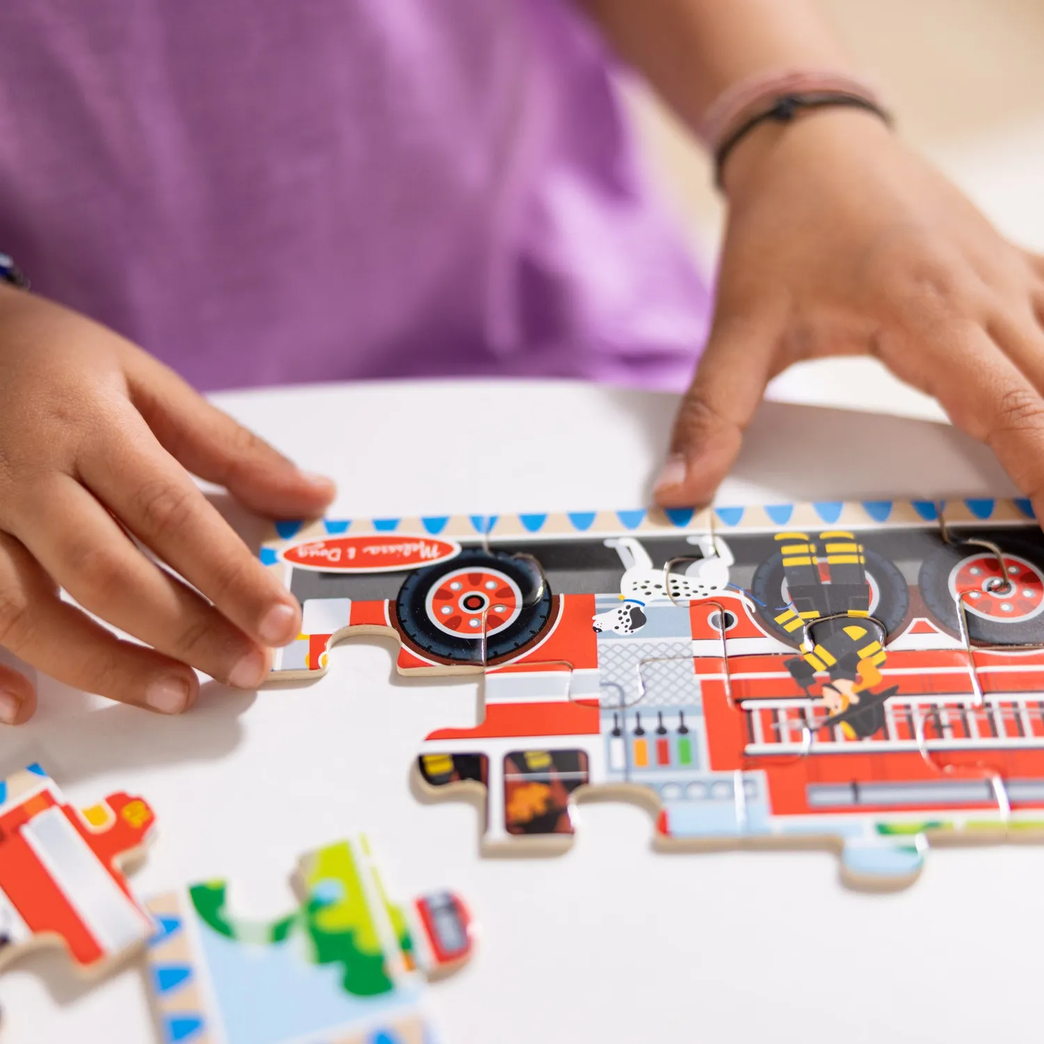 Melissa & Doug Vehicles Holzpuzzle-Box 4x12 Teile Fahrzeuge