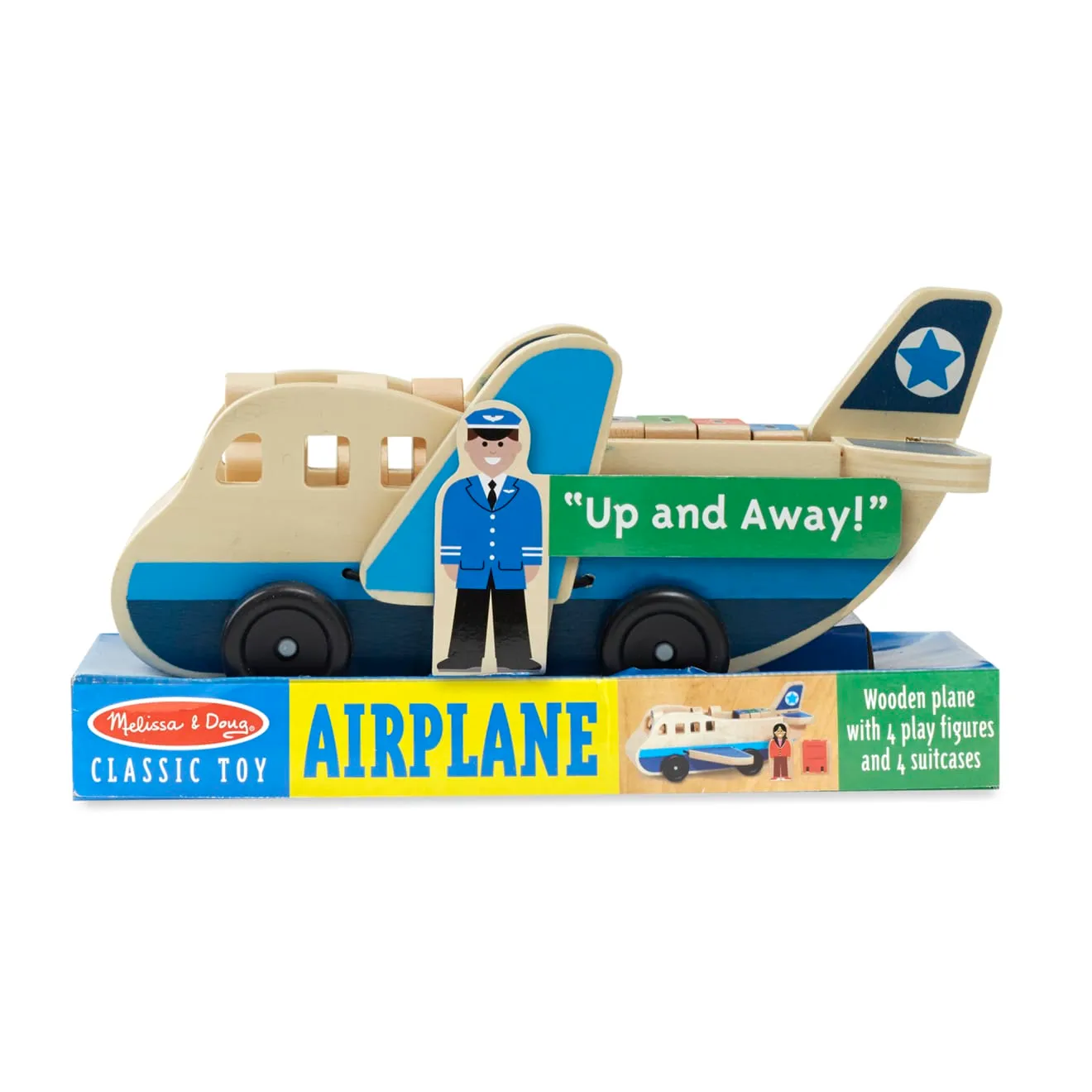 Melissa & Doug Wooden Airplane Holzflugzeug mit Figuren