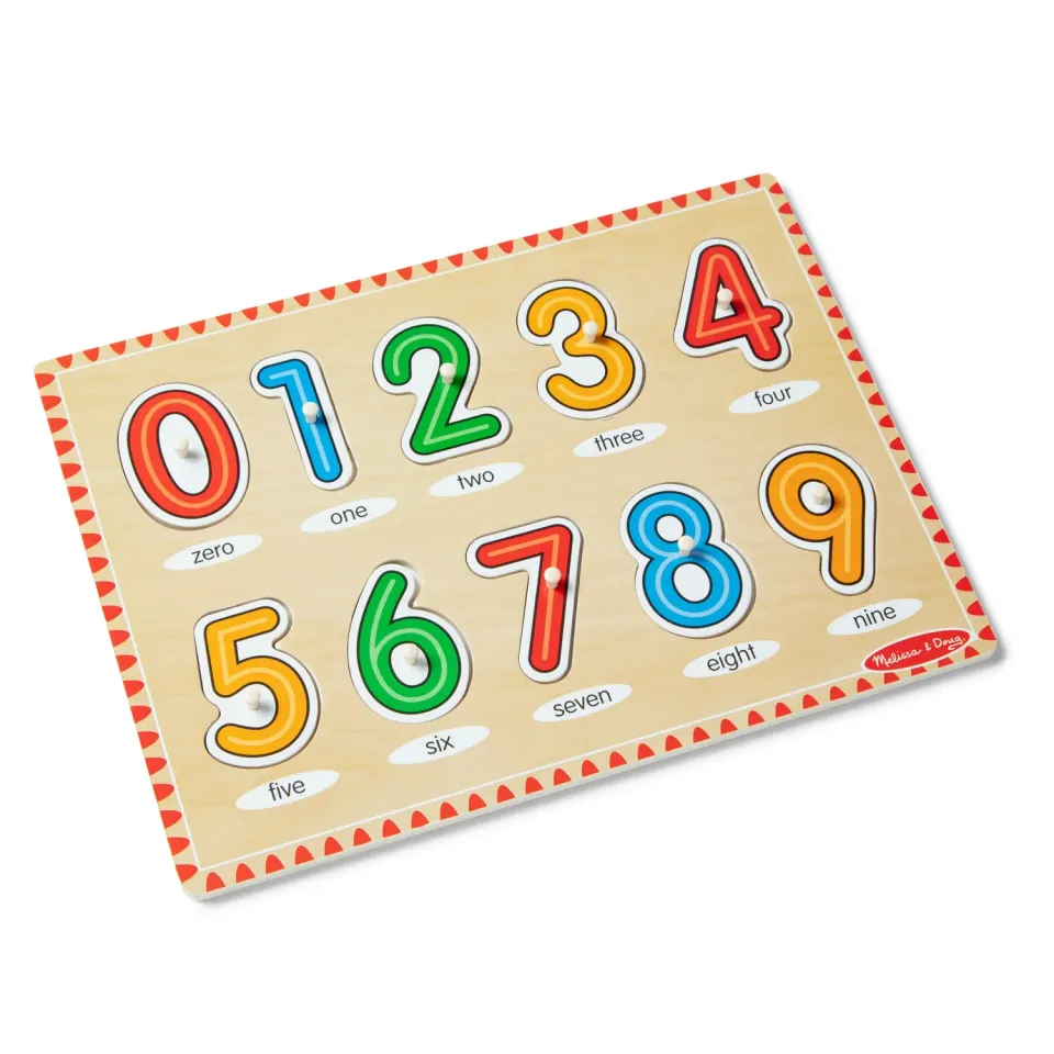 Melissa & Doug Lift & See Numbers Steckpuzzle 10-teilig