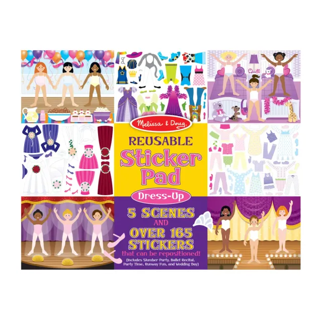 Melissa & Doug Dress-Up Stickerheft 165 wiederverwendbar