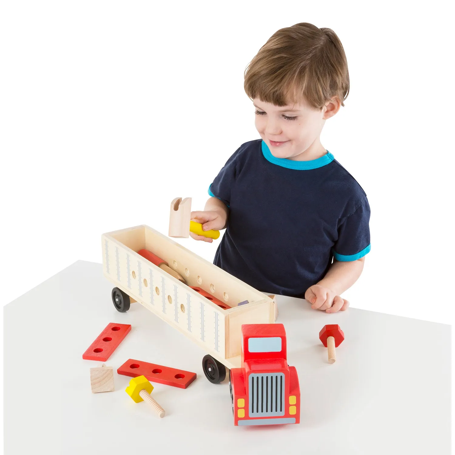 Melissa & Doug Big Rig Bauset Holz-LKW 22 Teile ab 3 Jahre