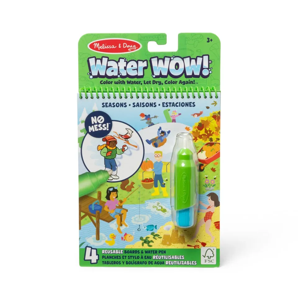 Melissa & Doug Water Wow! Seasons Wassermalbuch 4 Seiten wiederverwendbar