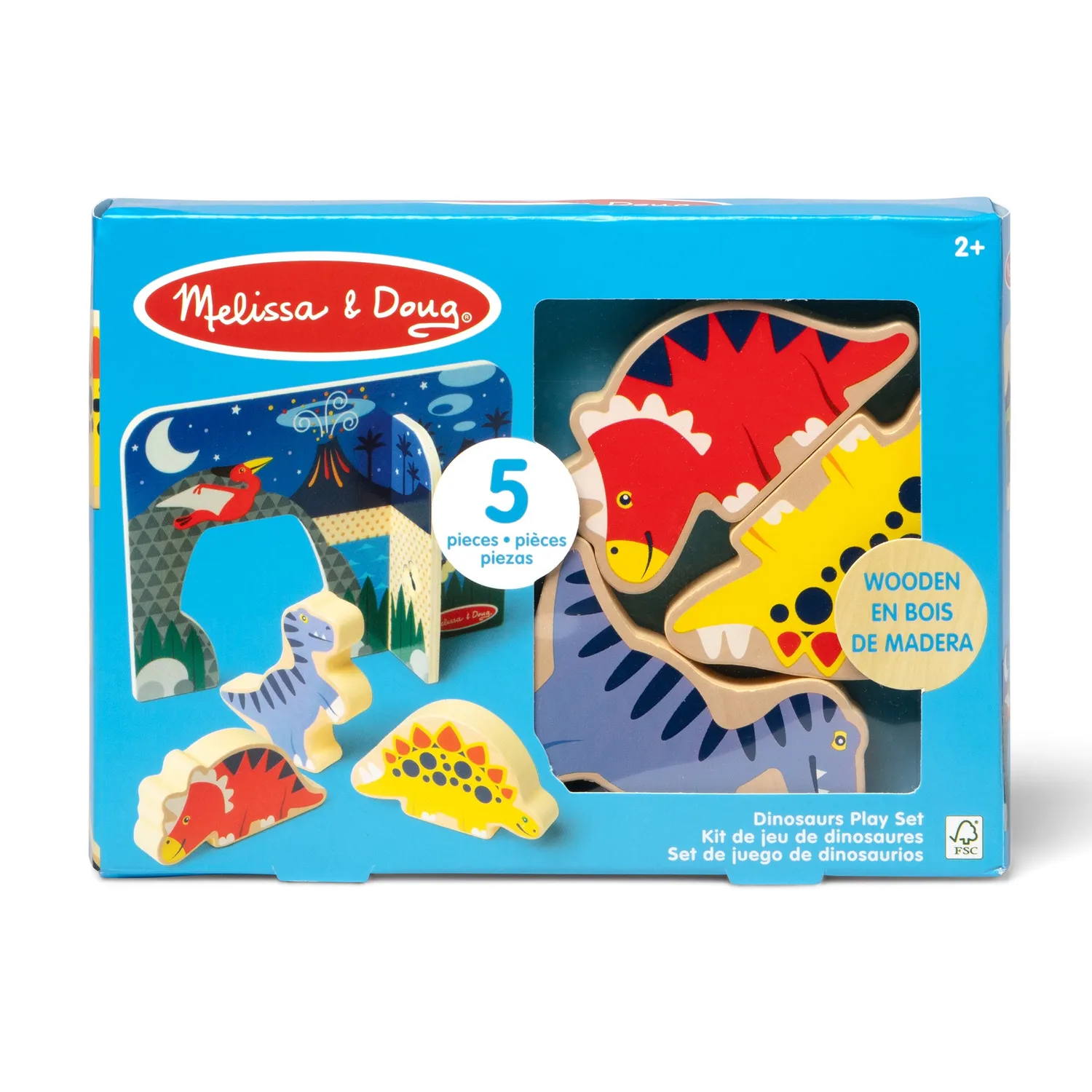 Melissa & Doug Wooden Dinosaurs Spielset Holz 3 Dinos