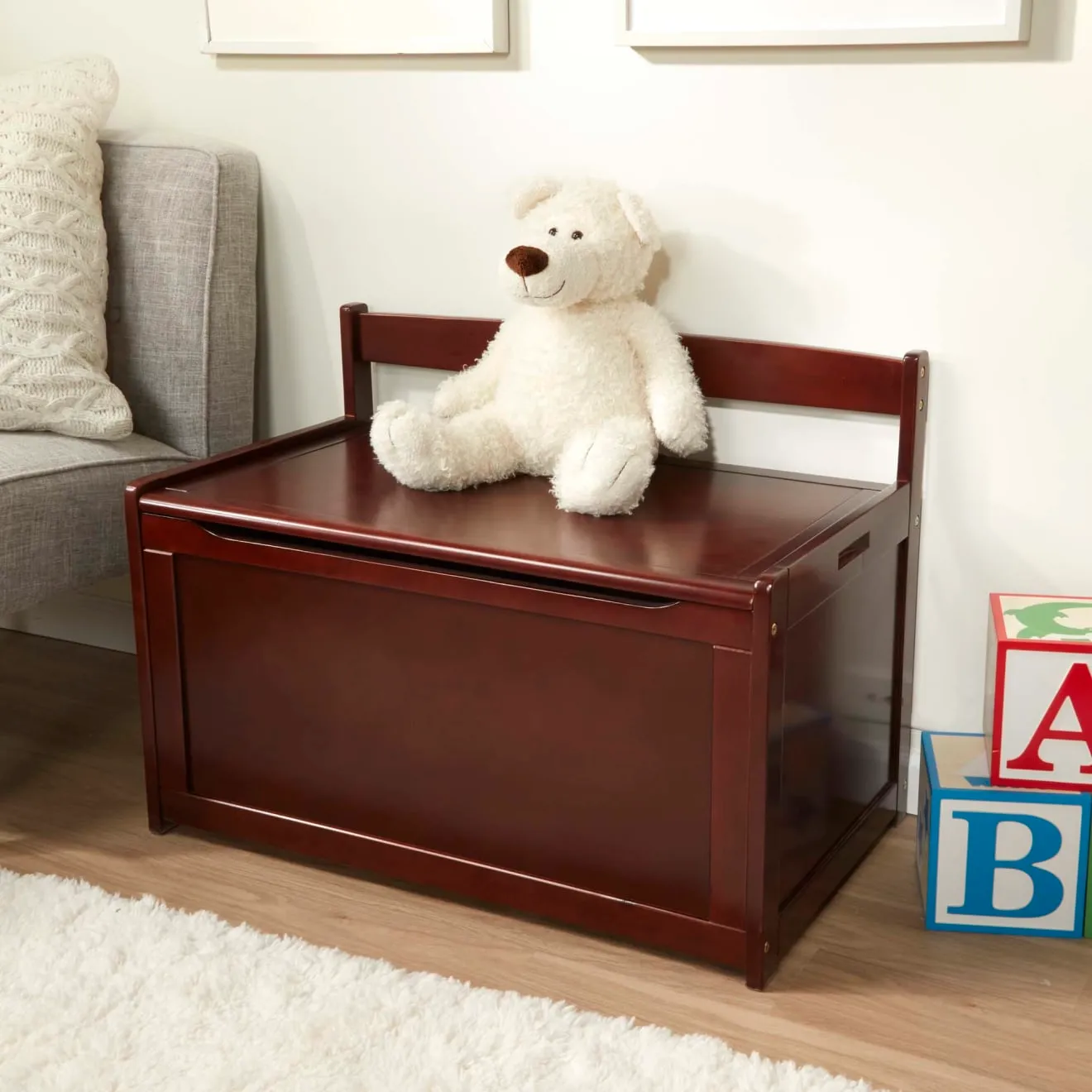 Melissa & Doug Spielzeugkiste Holz Espresso groß ab 3 Jahre