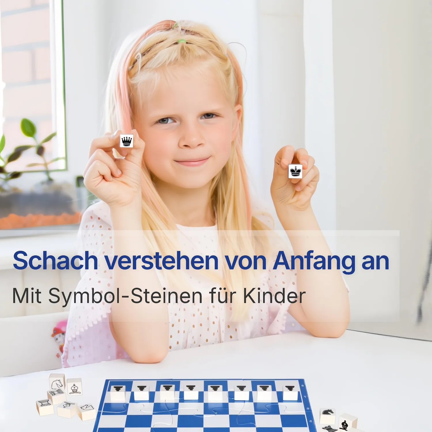 CUBES.ART Chess Junior Schachspiel Holz mit 12 Mini-Partien ab 5 J.