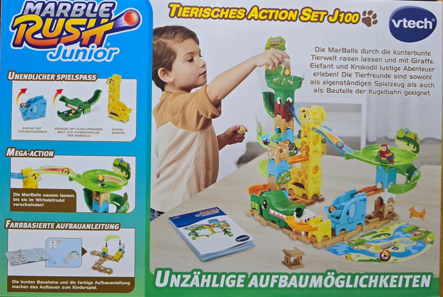 VTech Marble Rush J100 Tierisches Action-Set Kugelbahn 58-tlg.