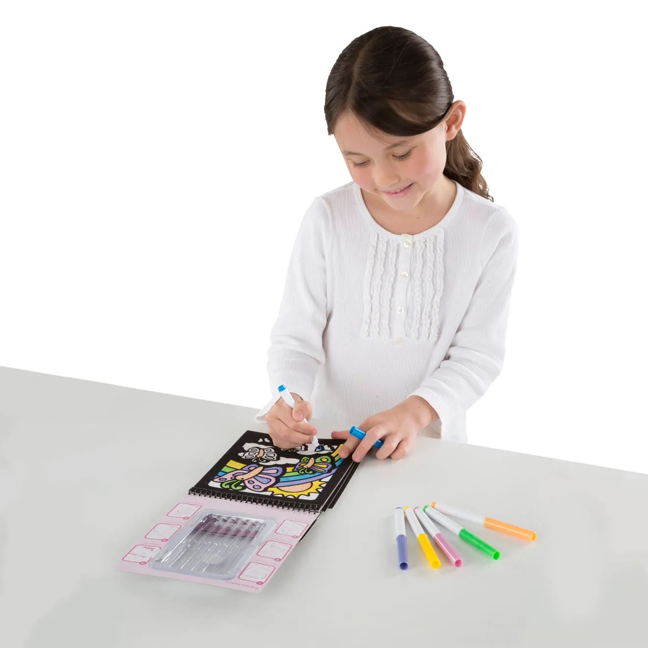 Melissa and Doug Samt Malbuch Schmetterling Reise 6 Stifte