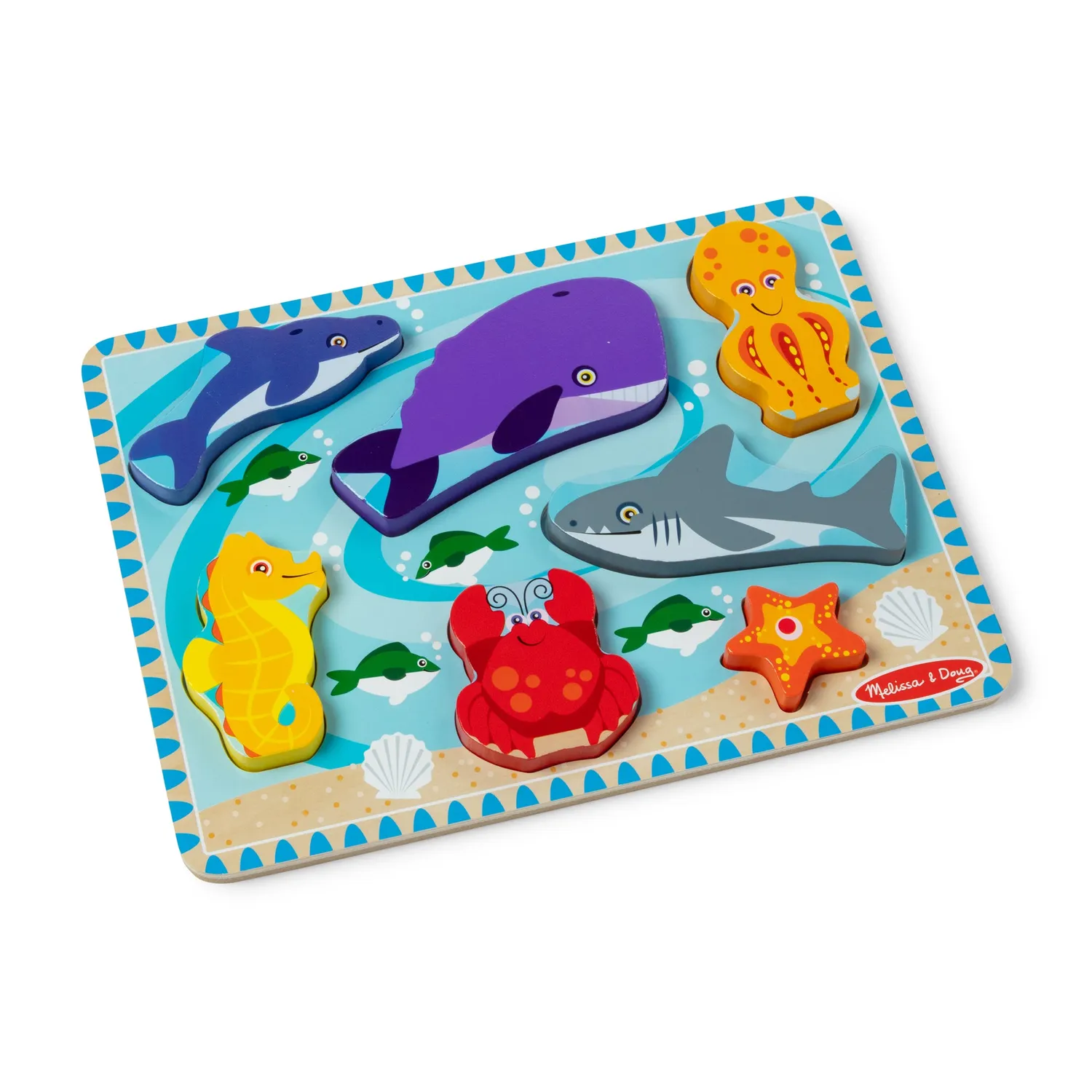 Melissa & Doug Sea Creatures Holzpuzzle 7 Teile Meer