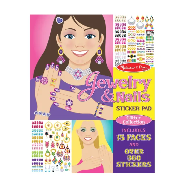 Melissa & Doug Jewelry Nails Stickerbuch Glitzer 360 Stück