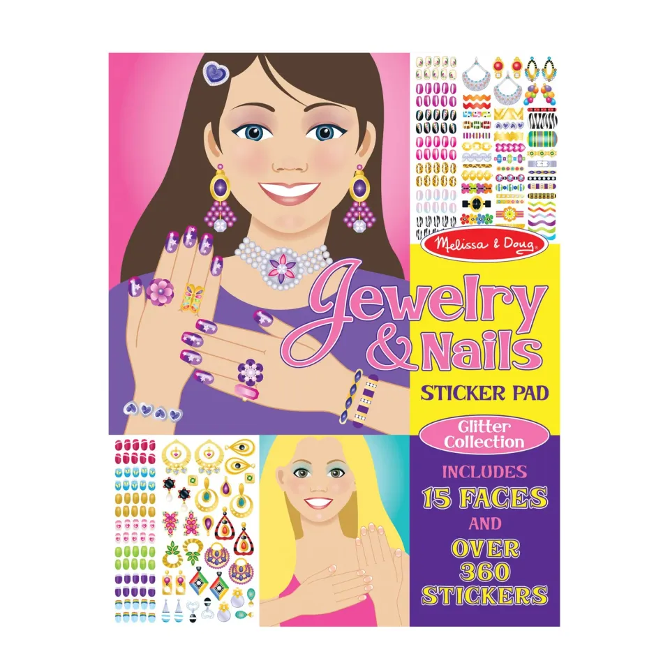 Melissa & Doug Jewelry Nails Stickerbuch Glitzer 360 Stück