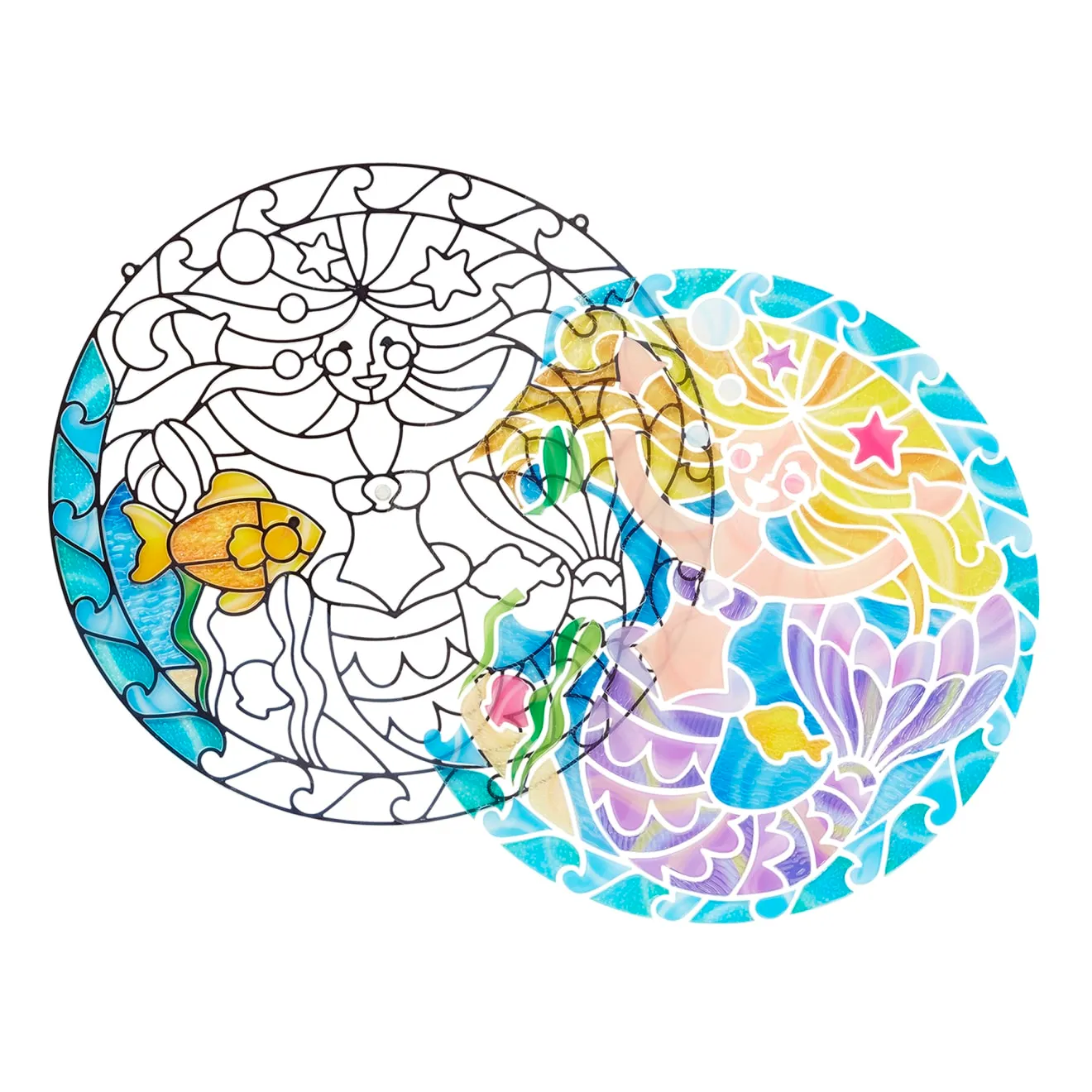 Melissa & Doug Stained Glass Made Easy Mermaid Bastelset Meerjungfrau