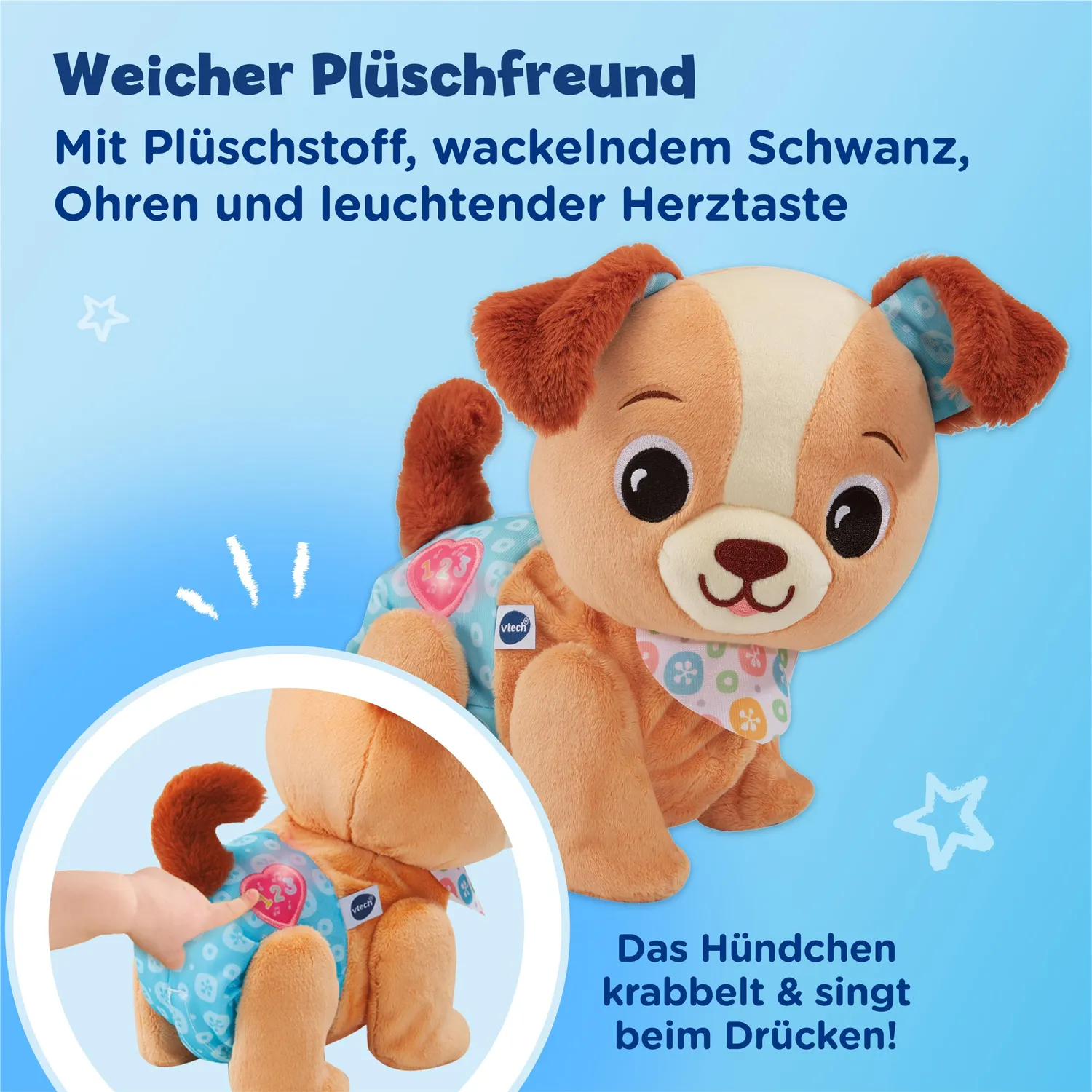 VTech Krabbel-mit-mir-Hündchen Baby Spielzeug 9-36 Monate