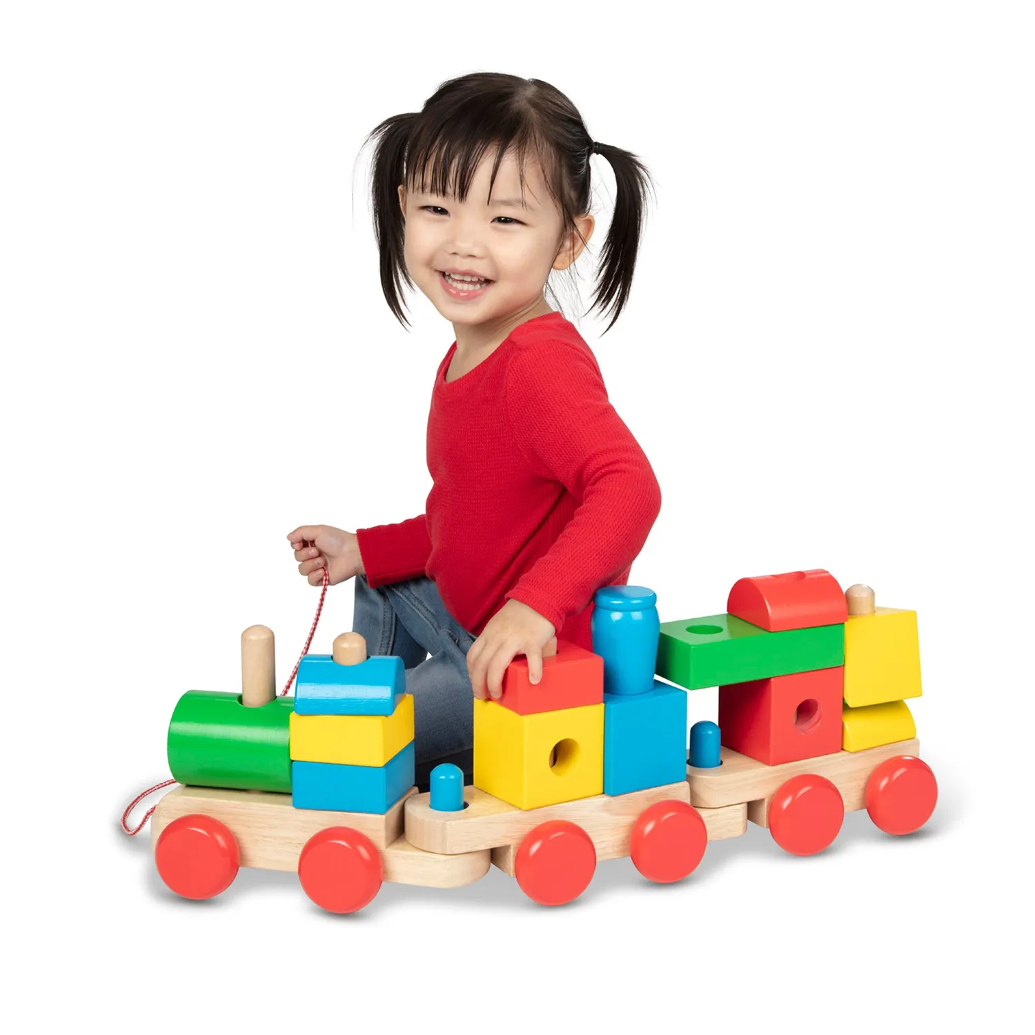 Melissa & Doug Jumbo Stacking Train Holz-Zug Stapeln Classic