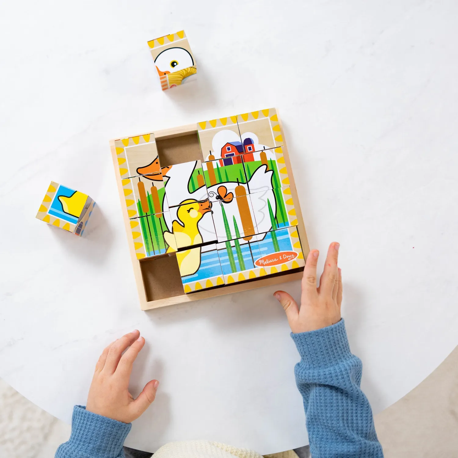 Melissa & Doug Farm Würfelpuzzle 16 Teile Holz