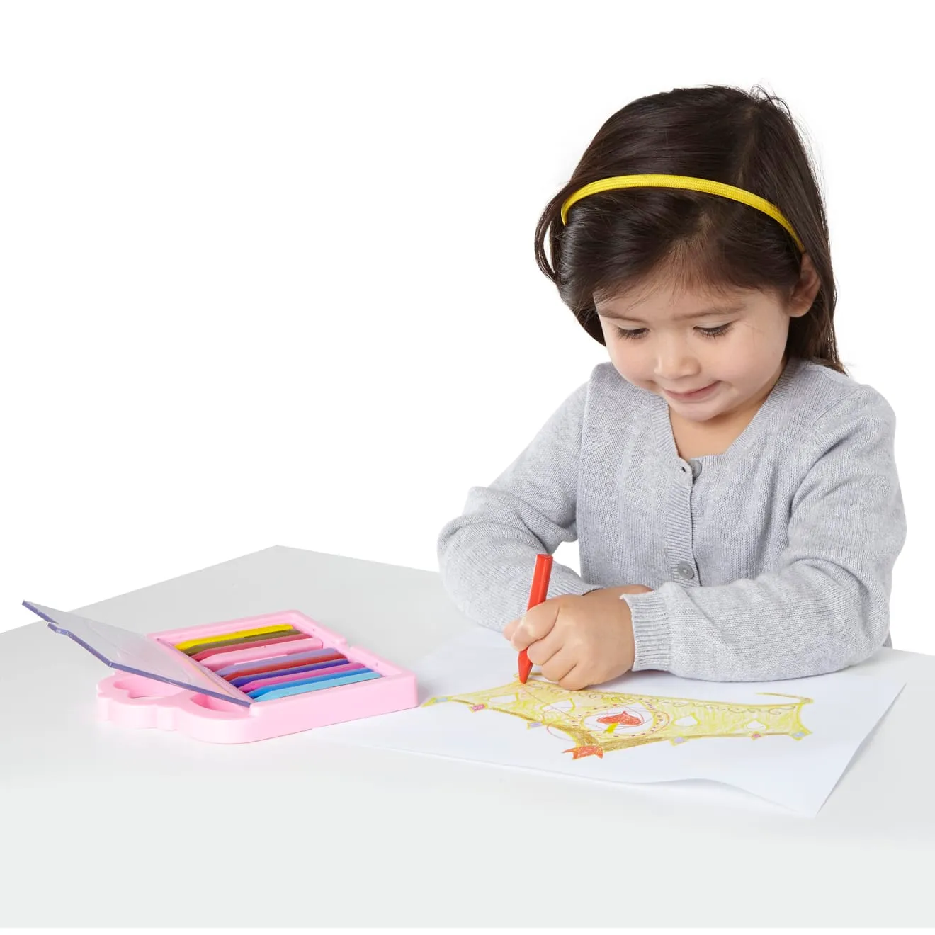 Melissa & Doug Princess Wachsmalstifte 12 Stück Tiara-Box