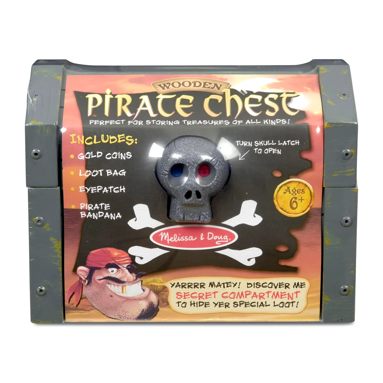 Melissa & Doug Wooden Pirate Chest Piratenkiste Holz Set