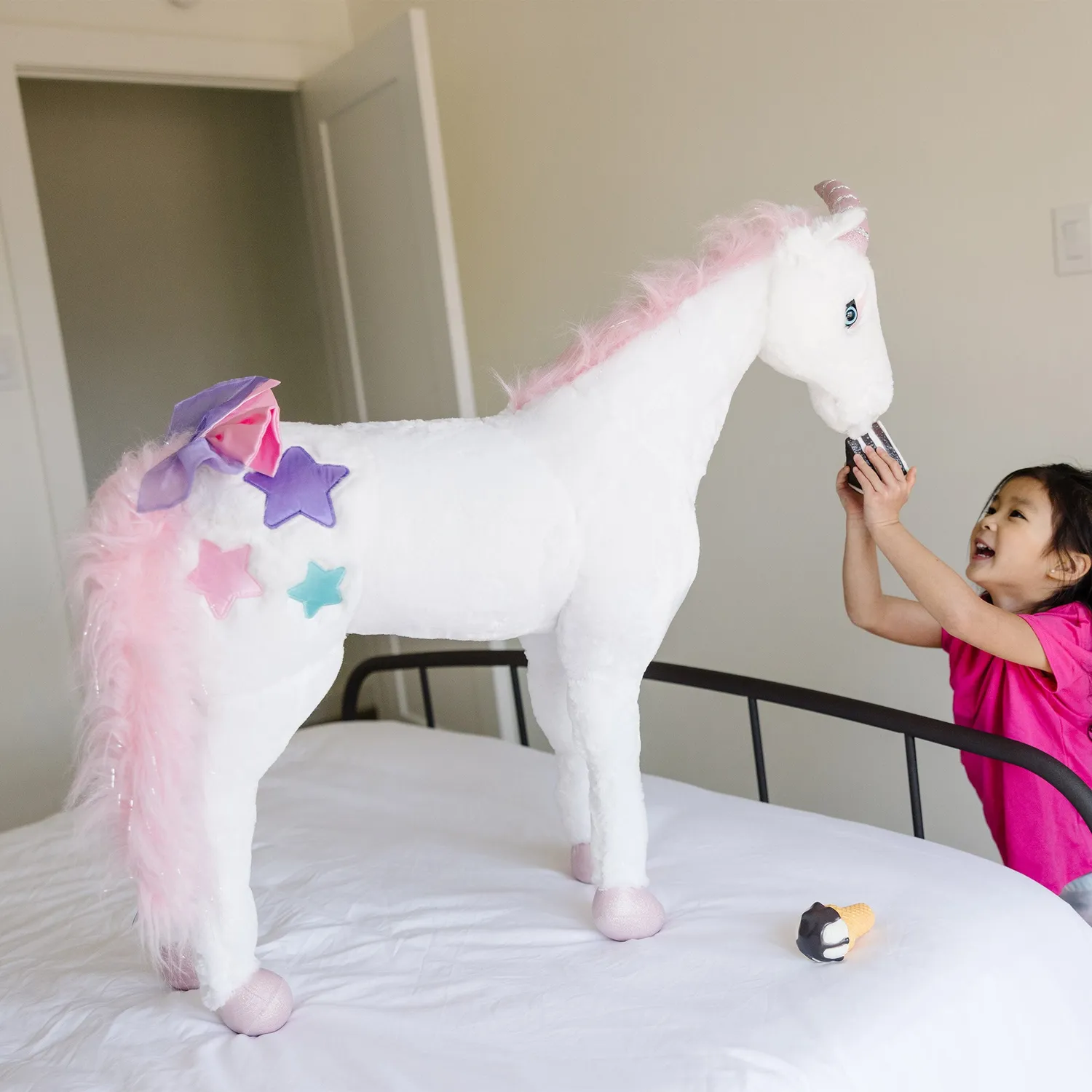 Melissa & Doug Einhorn Plüschtier Groß mit Glitzermähne