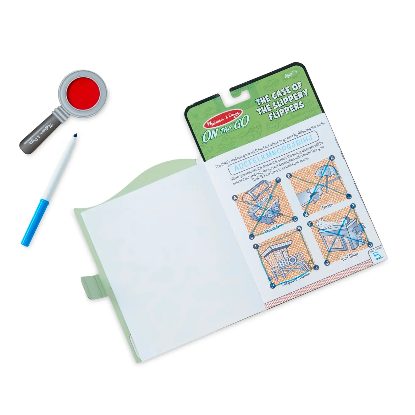 Melissa & Doug Secret Decoder Rätselheft Slippery Flippers mit Geheimstift