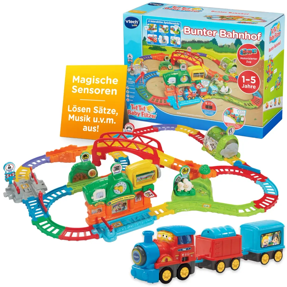 VTech Tut Tut Baby Flitzer Bunter Bahnhof Zug Spielset Motor