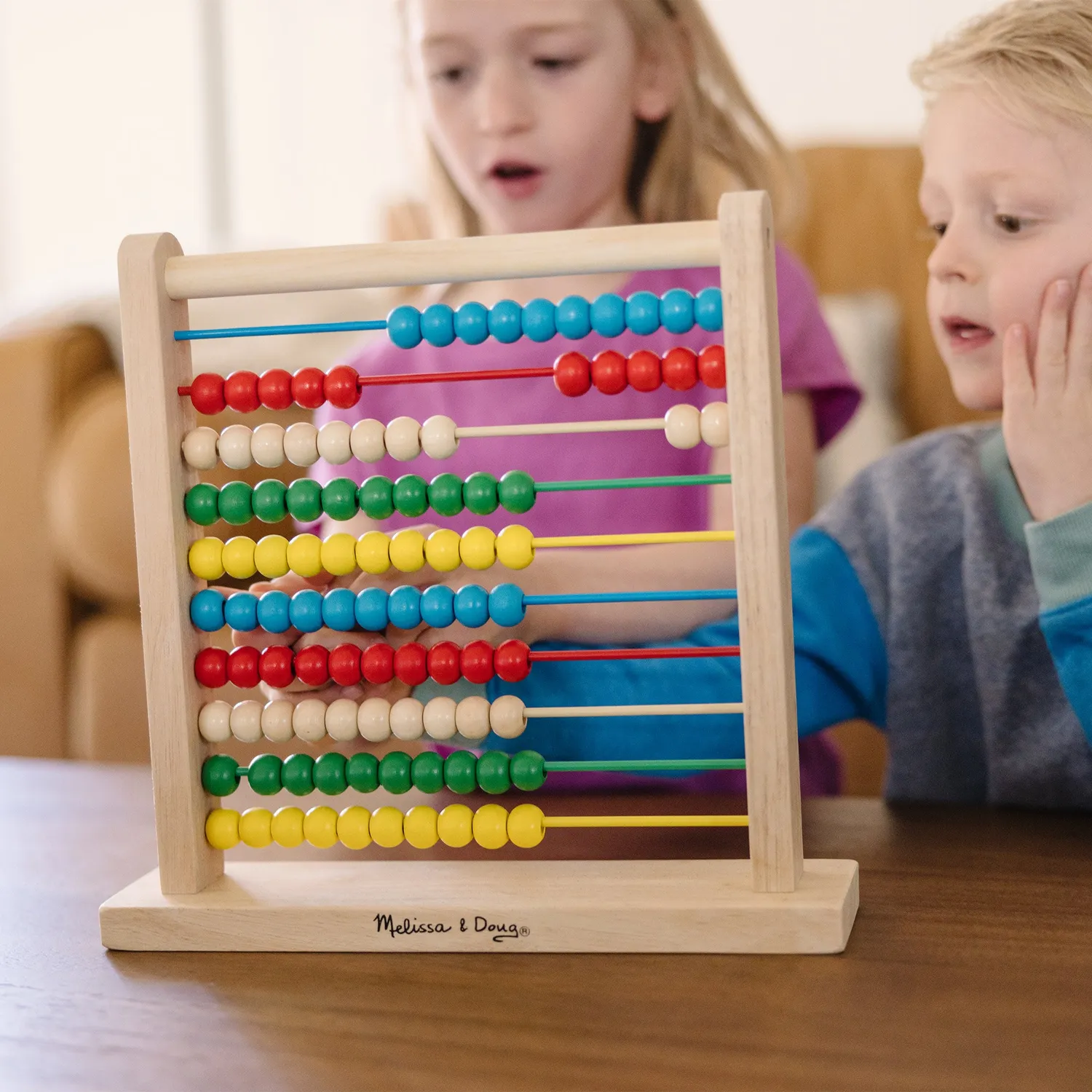 Melissa & Doug Abakus Rechenrahmen Holz 100 Perlen ab 3 Jahre