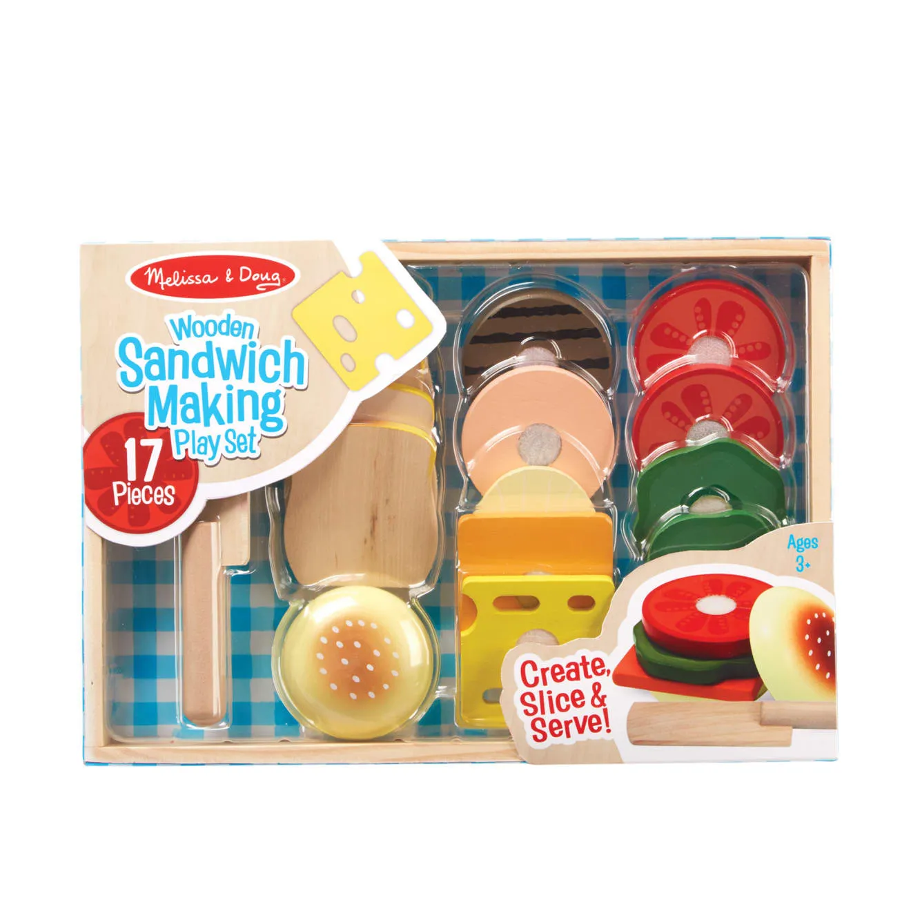 Melissa & Doug Sandwich Making Set Spielessen Holz 16-teilig