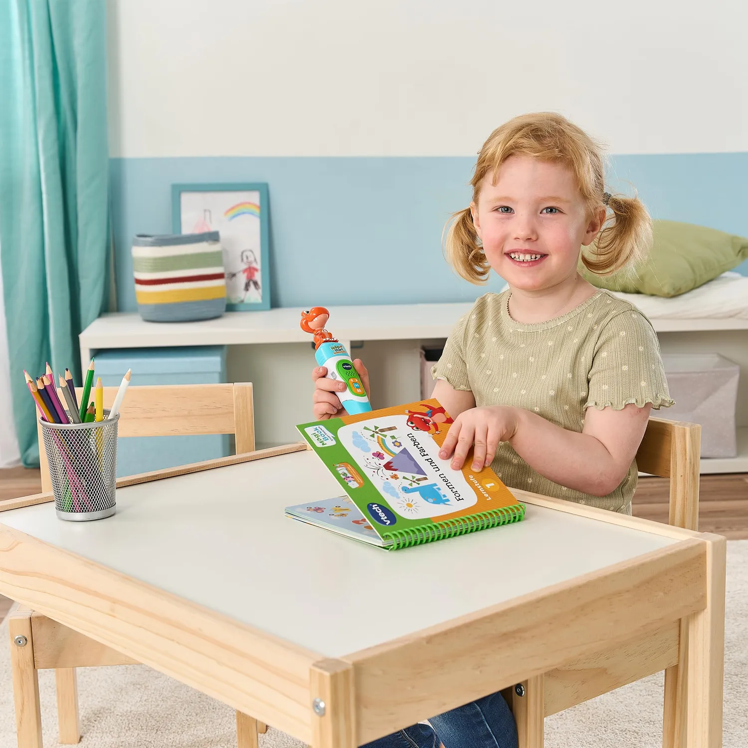 VTech MagiBook Formen und Farben Lernbuch Stufe 1 mit Dino