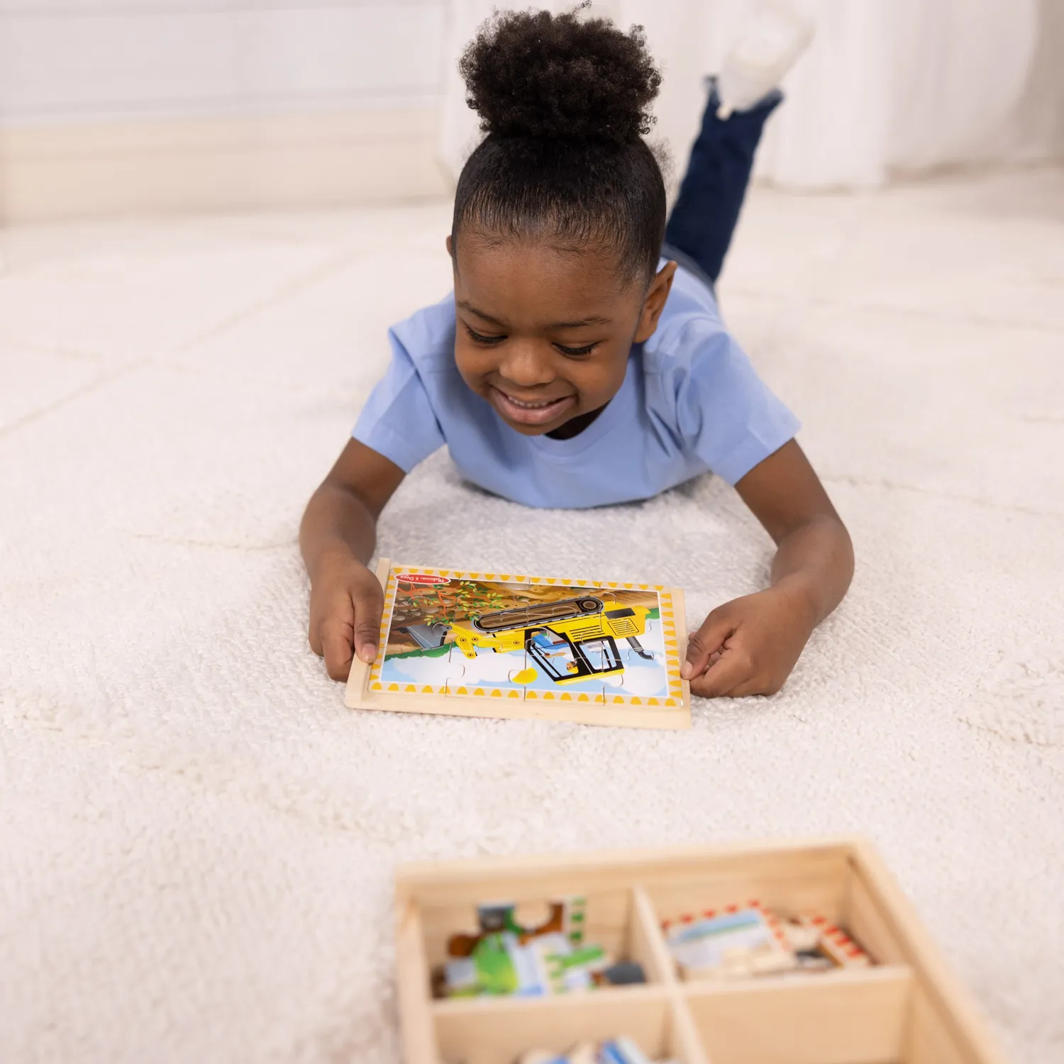 Melissa & Doug Construction Holzpuzzle Baufahrzeuge 4x12 Teile