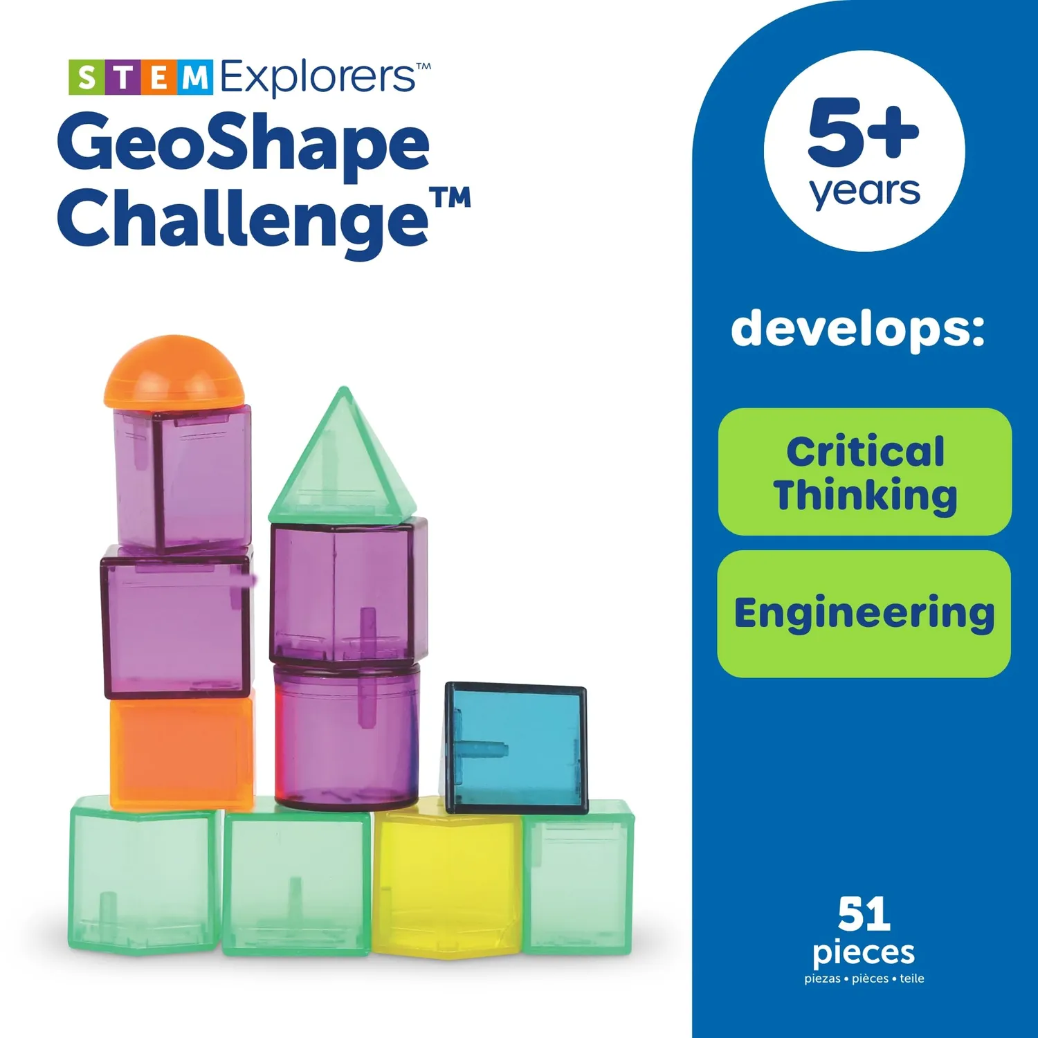 Learning Resources STEM 3D Geometrie Formen Set 50 Teile ab 5 Jahren