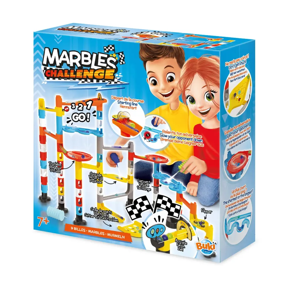 Buki France PM858 Marble Challenge Murmelbahn Rennen Blasebalg