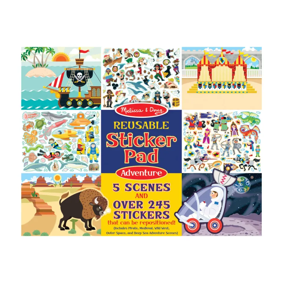 Melissa & Doug Adventure Stickerbuch 245 Sticker wiederverwendbar