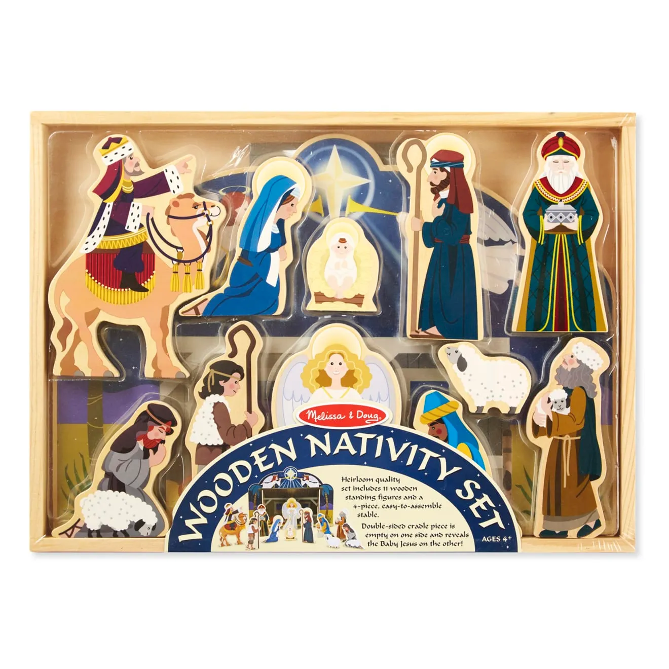 Melissa and Doug Wooden Christmas Nativity Krippenspiel Holz 15tlg