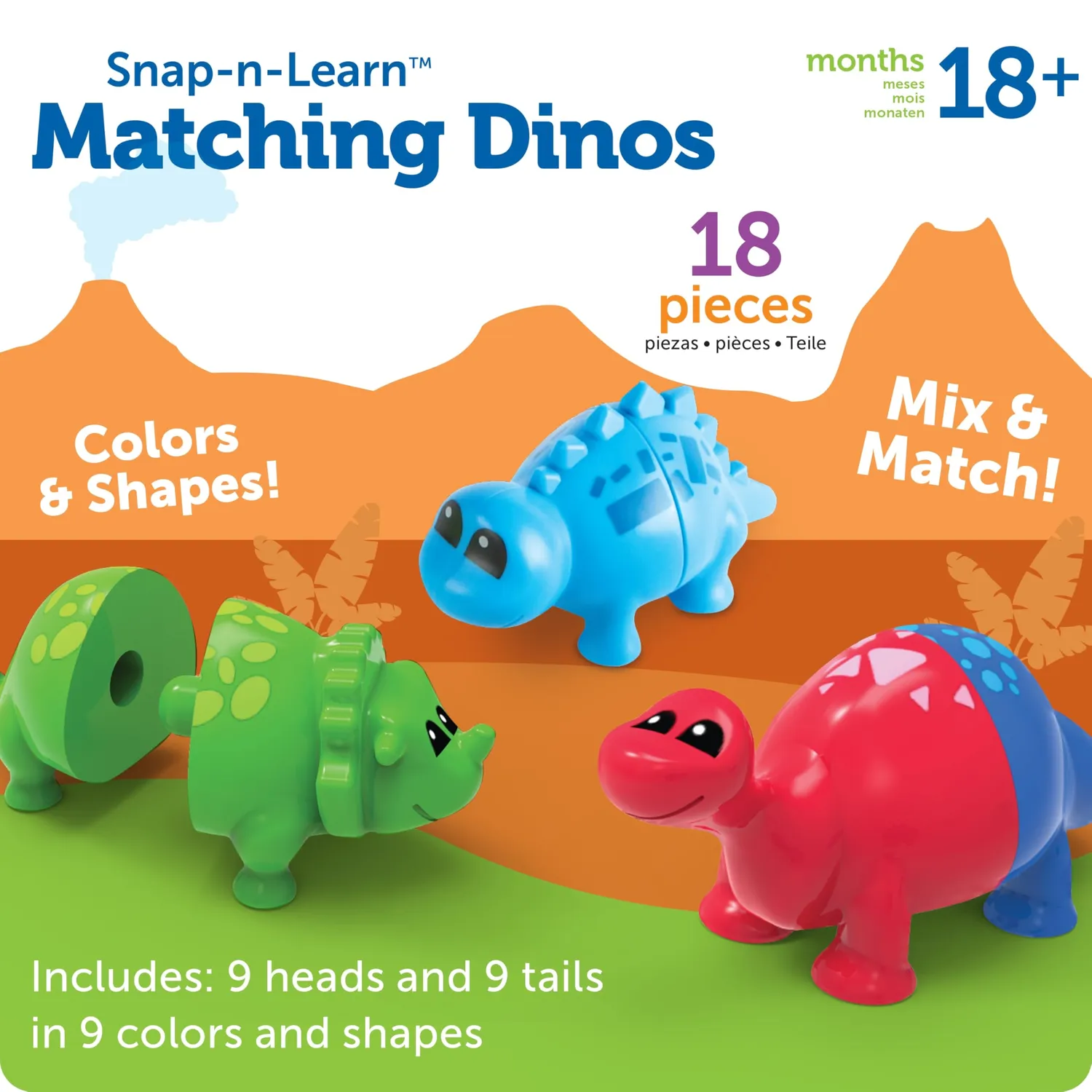 Learning Resources Snap-n-Learn Dino-Steckfiguren 9er-Set