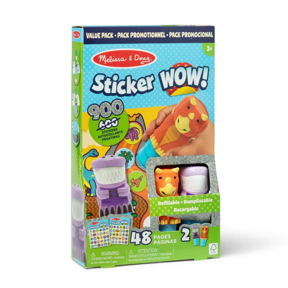Melissa & Doug Sticker WOW Dinosaurier Stickerbuch 2er-Set 900 Sticker