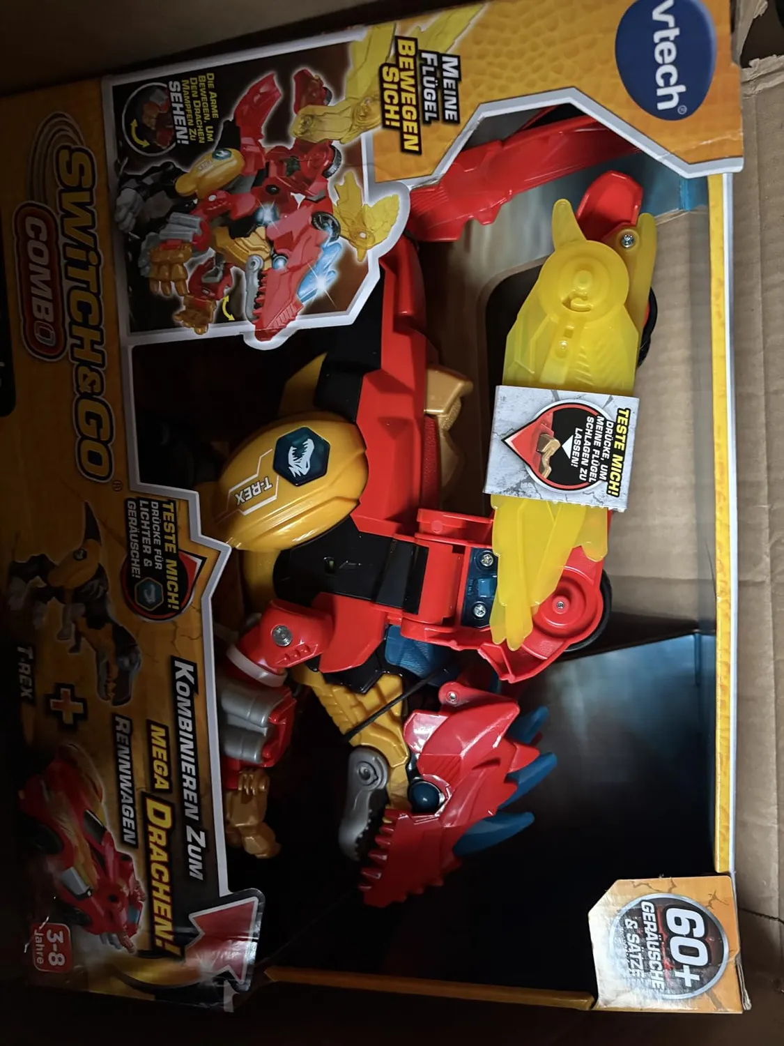 VTech Switch & Go Dinos Combo Mega Drache 2-in-1 T-Rex Auto 3-8