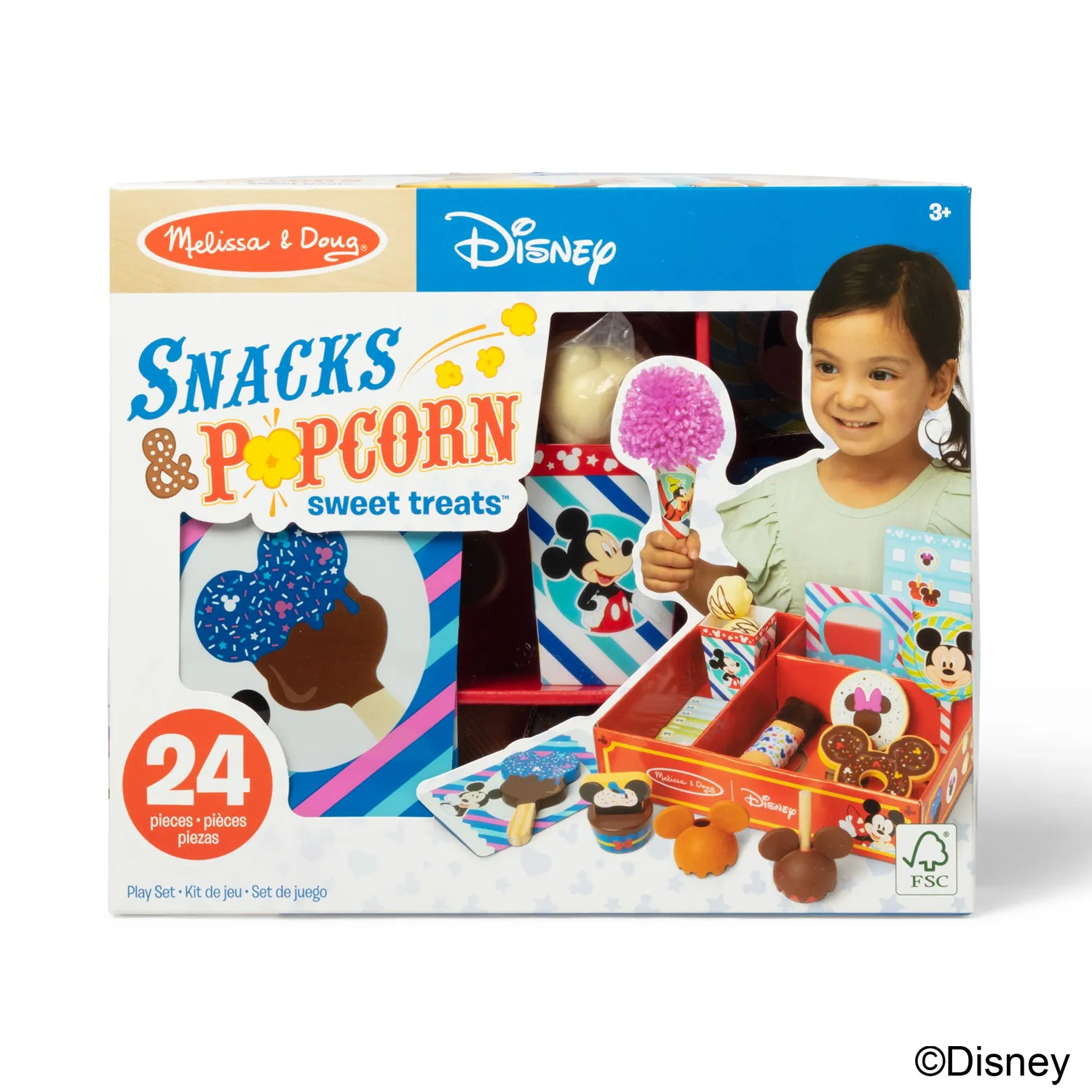 Melissa and Doug Disney Snacks Popcorn Kaufladenset 24tlg